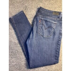 Levi's Curve Skinny Jeans Womens 14/32 Blue Denim Modern Rise Red‎ Tab Dark Wash